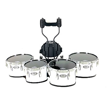 Pearl 10/12/13/14 PMTM0234 Championship Marching Quad w/Carrier, White (1-1-W)