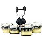 Pearl 10/12/13/14 PMTCC0234 Championship Marching Quad w/Carrier, Black Slv (13-1-BSB)