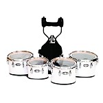 Pearl 10/12/13/14 PMTCC0234 Championship Marching Quad w/Carrier, White (15-1-W)