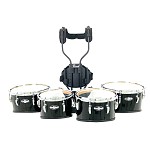 Pearl 10/12/13/14 PMTCCS0234 Championship Marching Quad w/Carrier, Black Mist Lacquer (17-1-BML)