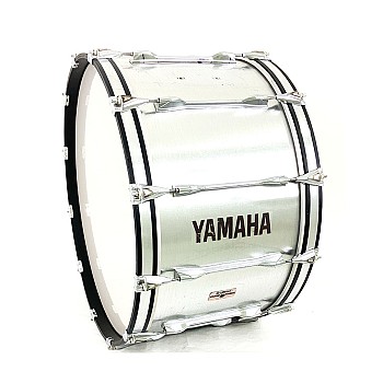 Yamaha 14x26 Field Corp Marching Bass Drum, Brushed Silver (3717-BS)