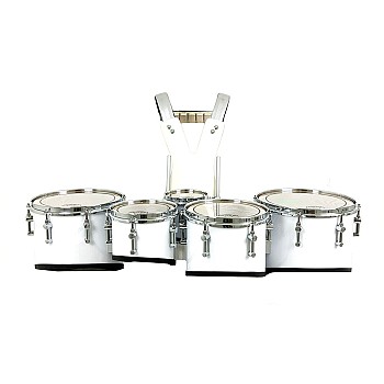 Mapex 6/8/10/12/13 Quantum Marching Quint w/Carrier, White (3805-W)