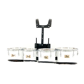 Pearl 8/10/12/13 Competitor Marching Quad w/Carrier, White (3819-W)