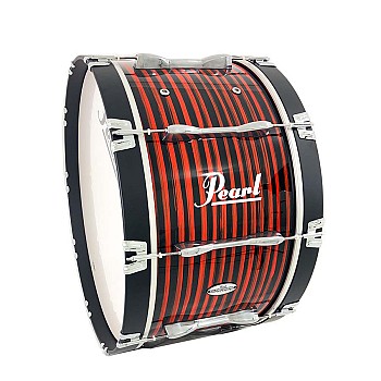 Pearl 14x28 PBDML2814 Championship Marching Bass Drum, Red Spiral Lacquer (8035-RSL)